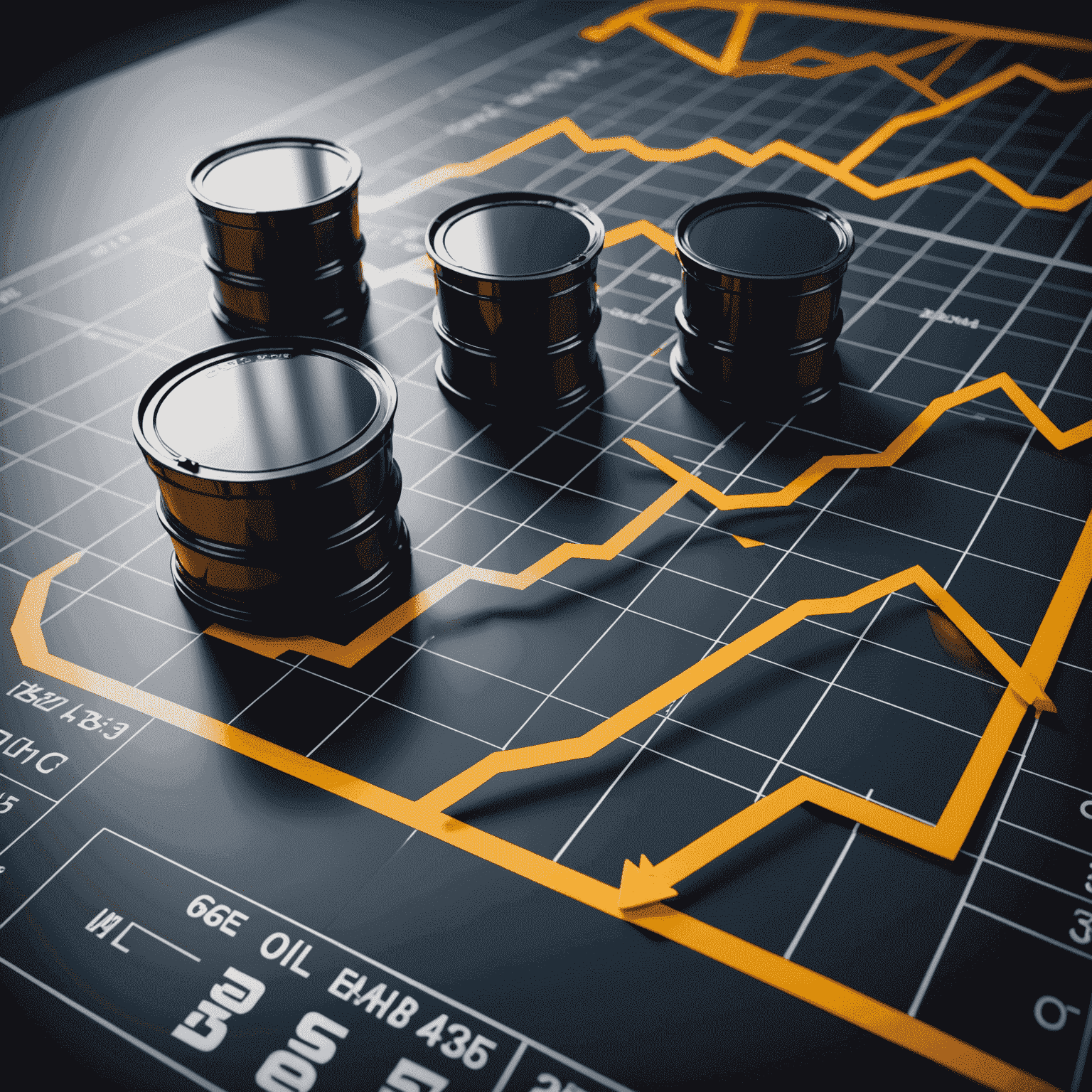 Dynamic chart showing oil price fluctuations with protective shields, symbolizing navigation through market volatility